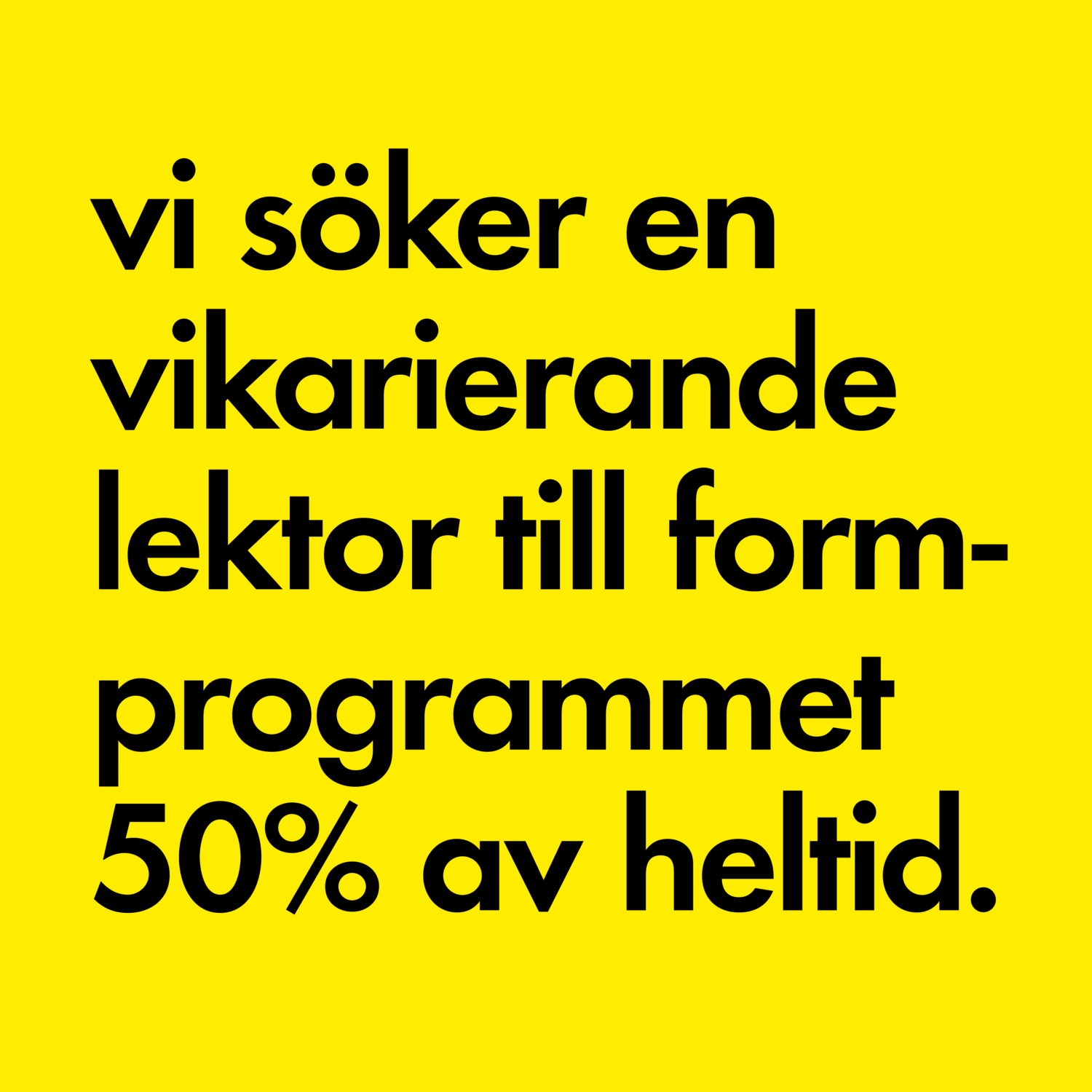 Beckmans Designhögskola söker en lektor till kandidatprogrammet FORM. 